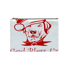 Dog Santa Hat Winter Christmas Cosmetic Bag (Medium) 