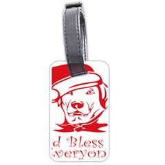 Dog Santa Hat Winter Christmas Luggage Tags (One Side) 