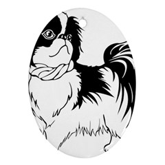 Animal Canine Dog Japanese Chin Ornament (Oval)