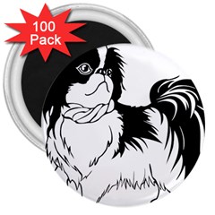 Animal Canine Dog Japanese Chin 3  Magnets (100 Pack) by Sapixe