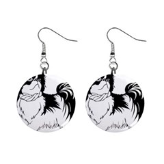 Animal Canine Dog Japanese Chin Mini Button Earrings