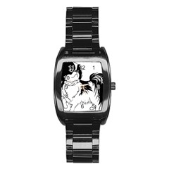 Animal Canine Dog Japanese Chin Stainless Steel Barrel Watch by Sapixe