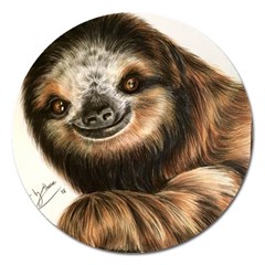 Sloth Smiles Magnet 5  (round)