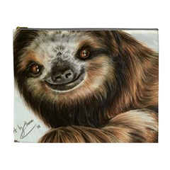 Sloth Smiles Cosmetic Bag (xl) by ArtByThree