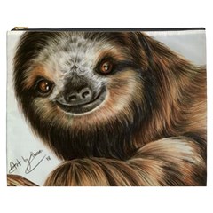 Sloth Smiles Cosmetic Bag (xxxl)  by ArtByThree