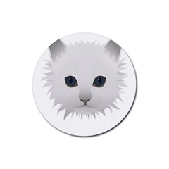 Cat Animal Pet Kitty Cats Kitten Rubber Round Coaster (4 Pack) 