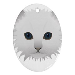 Cat Animal Pet Kitty Cats Kitten Oval Ornament (two Sides)