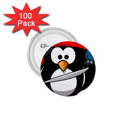 Penguin Pirate Tux Animal Bandana 1 75  Buttons (100 Pack)  by Sapixe