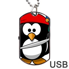 Penguin Pirate Tux Animal Bandana Dog Tag Usb Flash (two Sides)