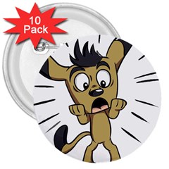 Animal Canine Cartoon Dog Pet 3  Buttons (10 Pack)  by Sapixe