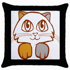 Animal Cat Feline Kitten Pet Throw Pillow Case (black) by Sapixe