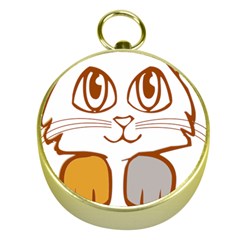 Animal Cat Feline Kitten Pet Gold Compasses by Sapixe