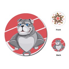 Bulldog Dog Animal Pet Heart Fur Playing Cards (round)  by Sapixe