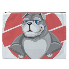 Bulldog Dog Animal Pet Heart Fur Cosmetic Bag (xxl)  by Sapixe