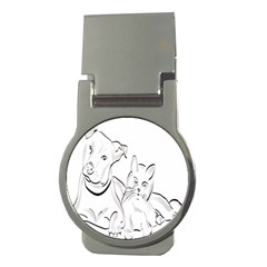 Dog Cat Pet Silhouette Animal Money Clips (round)  by Sapixe