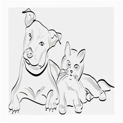 Dog Cat Pet Silhouette Animal Medium Glasses Cloth (2-side) by Sapixe