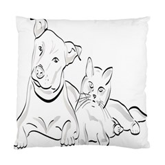 Dog Cat Pet Silhouette Animal Standard Cushion Case (one Side) by Sapixe