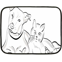 Dog Cat Pet Silhouette Animal Fleece Blanket (mini)