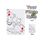 Dog Cat Pet Silhouette Animal Playing Cards 54 (Mini)  Front - Heart3