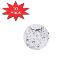 Cat Feline Animal Pet 1  Mini Buttons (10 Pack) 