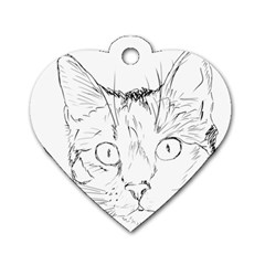 Cat Feline Animal Pet Dog Tag Heart (two Sides) by Sapixe