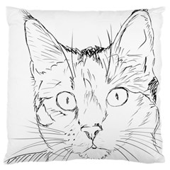 Cat Feline Animal Pet Large Cushion Case (one Side) by Sapixe