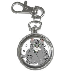 Cat Kitty Gray Tiger Tabby Pet Key Chain Watches by Sapixe