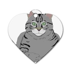 Cat Kitty Gray Tiger Tabby Pet Dog Tag Heart (one Side) by Sapixe