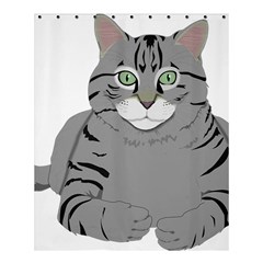 Cat Kitty Gray Tiger Tabby Pet Shower Curtain 60  X 72  (medium) 