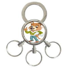 Dog Pet Dressed Point Papers 3-ring Key Chains by Sapixe