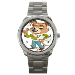 Dog Pet Dressed Point Papers Sport Metal Watch