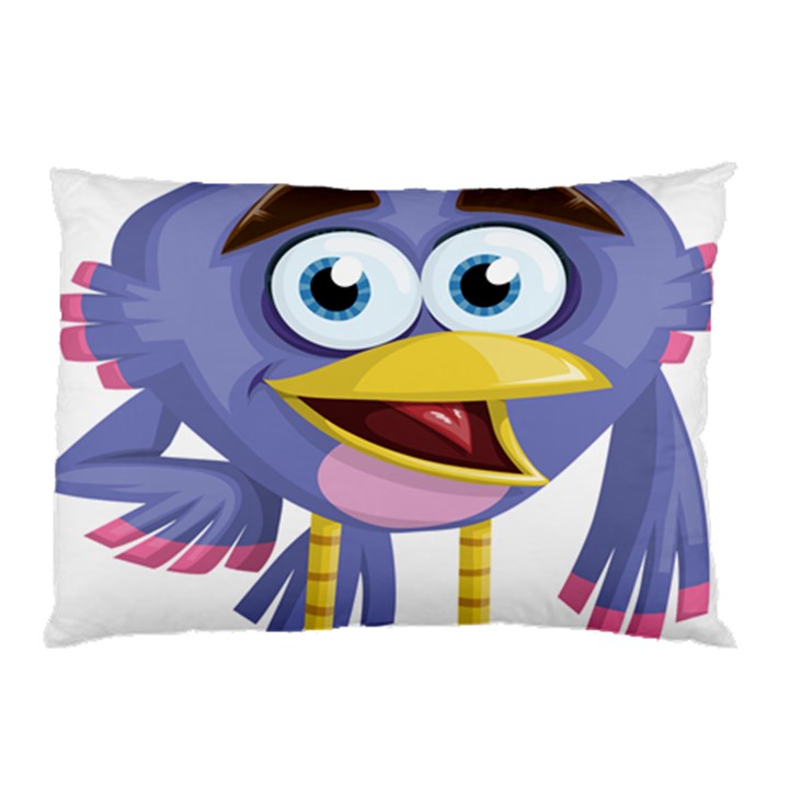 Bird Violet Beak Feather Fun Pillow Case (Two Sides)