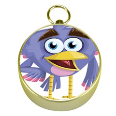 Bird Violet Beak Feather Fun Gold Compasses by Sapixe