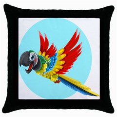 Parrot Animal Bird Wild Zoo Fauna Throw Pillow Case (black) by Sapixe