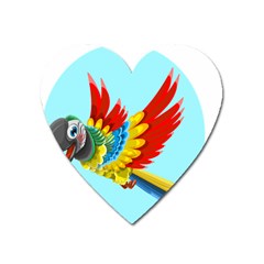 Parrot Animal Bird Wild Zoo Fauna Heart Magnet by Sapixe
