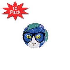 Drawing Cat Pet Feline Pencil 1  Mini Buttons (10 Pack)  by Sapixe