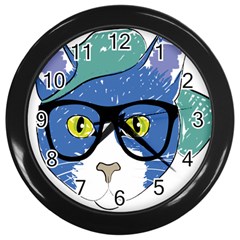 Drawing Cat Pet Feline Pencil Wall Clocks (black) by Sapixe