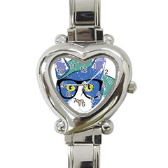 Drawing Cat Pet Feline Pencil Heart Italian Charm Watch
