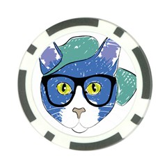 Drawing Cat Pet Feline Pencil Poker Chip Card Guard