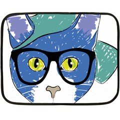 Drawing Cat Pet Feline Pencil Fleece Blanket (Mini)