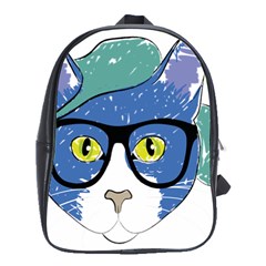 Drawing Cat Pet Feline Pencil School Bag (Large)