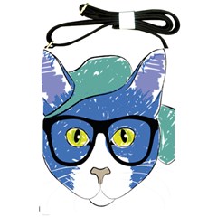 Drawing Cat Pet Feline Pencil Shoulder Sling Bags by Sapixe