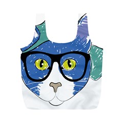 Drawing Cat Pet Feline Pencil Full Print Recycle Bags (M) 