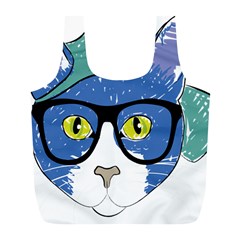 Drawing Cat Pet Feline Pencil Full Print Recycle Bags (L) 