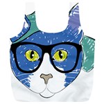 Drawing Cat Pet Feline Pencil Full Print Recycle Bags (L)  Back