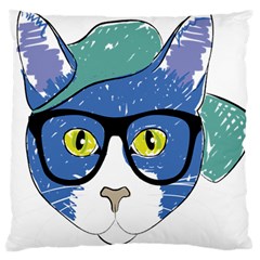 Drawing Cat Pet Feline Pencil Large Flano Cushion Case (Two Sides)