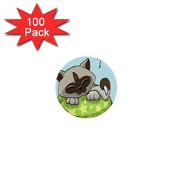 Kitten Kitty Cat Sleeping Sleep 1  Mini Buttons (100 Pack)  by Sapixe