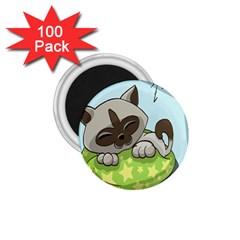Kitten Kitty Cat Sleeping Sleep 1 75  Magnets (100 Pack) 