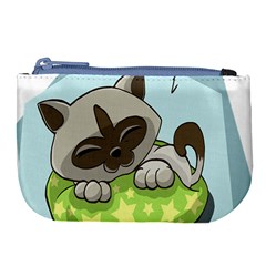 Kitten Kitty Cat Sleeping Sleep Large Coin Purse