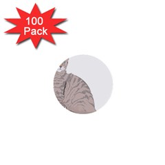 Kitten Cat Drawing Line Art Line 1  Mini Buttons (100 Pack)  by Sapixe